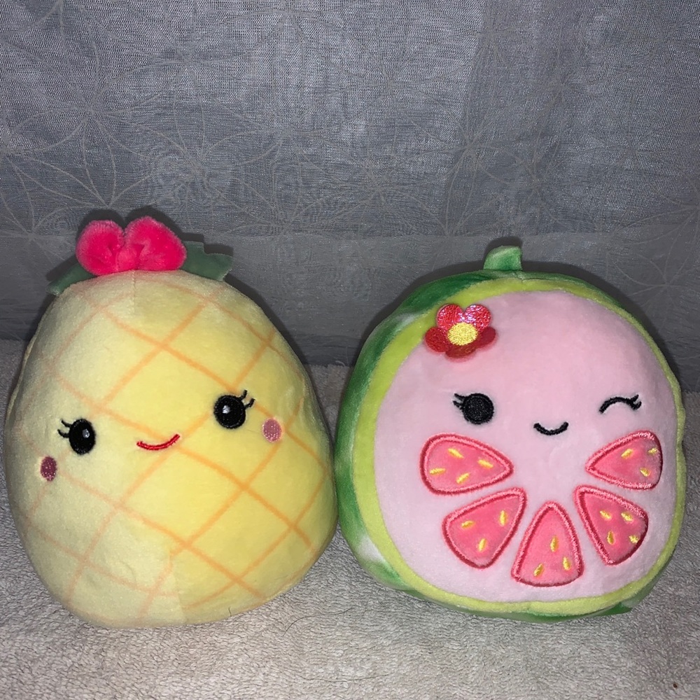 Squishmallow lot of 2 - 5” food squad - Maui Pineapple & Lena the Guava.